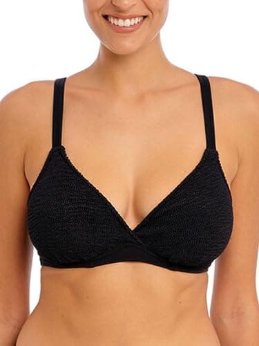 Image of Freya Womens Ibiza Waves Underwire Plunge Bikini Top, Black, 38G
