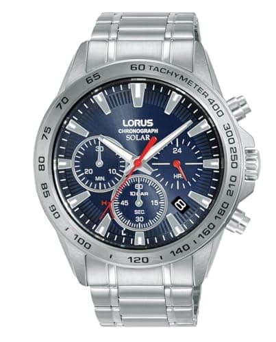 Image of Lorus Men's Analogue Quartz Watch with Stainless Steel Strap, Silver, Silver/Blue, Classic