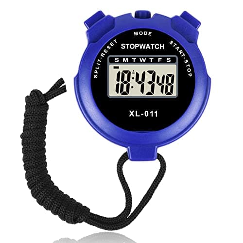 Image of Vicloon Sport Stopwatch Timer, Multi-Function Sport Digital Stopwatch Large Display, Single Lap /Split Memory Stopwatch with12/24 Hour Clock Alarm Calendar for Training Swimming Running(Blue)