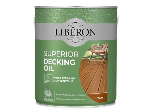 Image of Liberon Superior Decking Oil Water Repellent and UV Resistant (Teak 2.5 Litre)