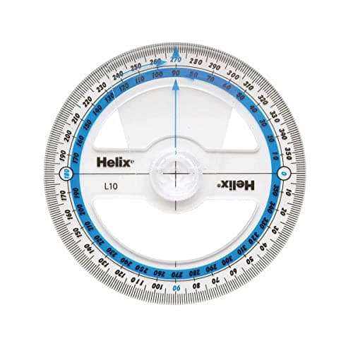 Image of Helix Angle Measure Protractor 360 Degree - Assorted Colours