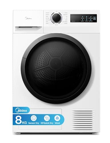 Image of Midea Freestanding Heat Pump Tumble Dryer 8kg,A++ Class,Auto Dry,35'Quick Dry,Hygiene,15 Programmes,Refresh,White-MD110H80D/W-UK