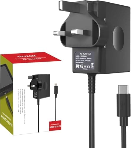 Image of YCCSKY 45W Charger for Nintendo Switch/Switch OLED/ Lite, AC Adapter Power Supply 15V 3A Fast Charging Kit with 5ft USB-C Cable for Switch and Switch Pro Controller - Support TV Mode
