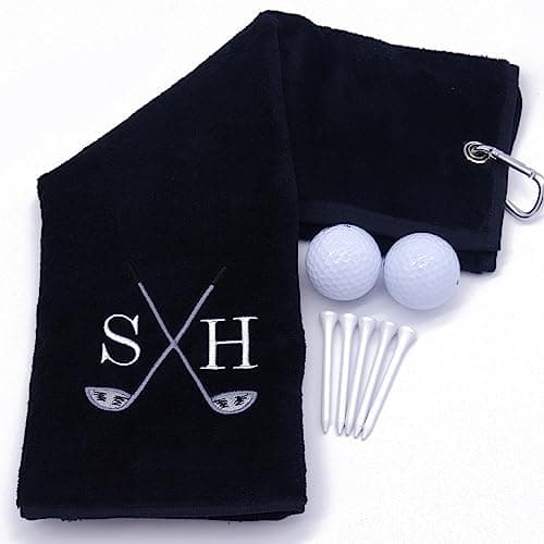 Image of The T-Shirt Barnicle Personalised Embroidered Golf Towel, Black