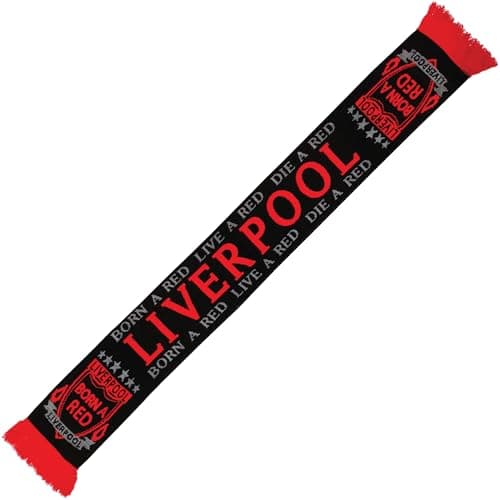 Image of Partisan Liverpool Born A Red Scarf Knitted - Double Sided (Black/Red/Grey)