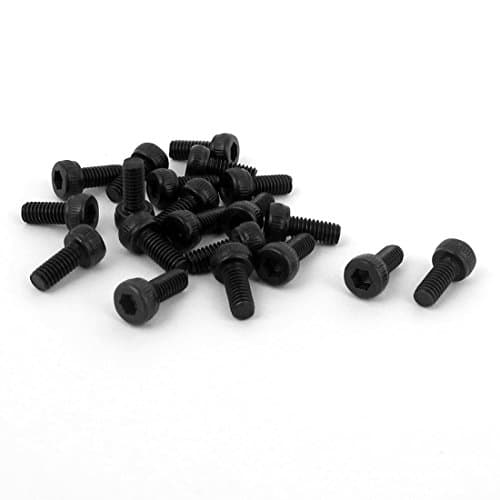 Image of Sourcingmap M2.5 x 6mm 12.9 Alloy Steel Hex Socket Head Cap Screw Bolt Black 20pcs