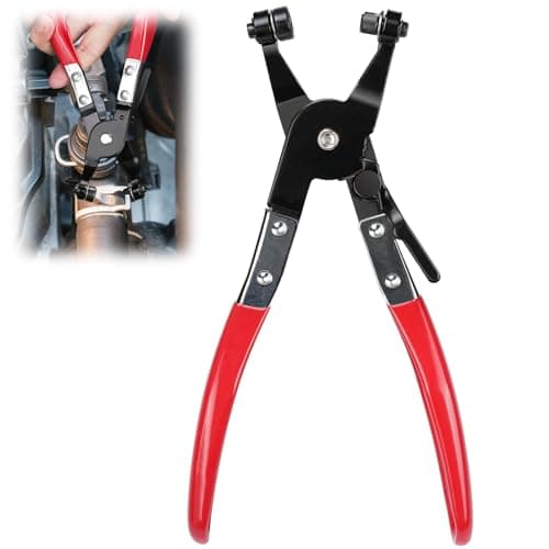 Image of Drado Hose Clamp Pliers for Auto Repairing, Heavy Duty Wire Hose Pliers, Cross Slotted Jaw Plier Auto Repair Tool, Car Water Pipe Ring-Type Removal and Installation Tool (Red)