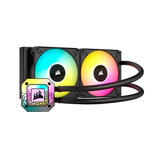 Image of Corsair iCUE H100i ELITE CAPELLIX XT Liquid CPU Cooler - Two AF120 RGB ELITE Fans - 240mm Radiator - Intel® LGA 1700, 1200, 115X, 2066, AMD® AM5, AM4 - Included iCUE COMMANDER CORE - Black