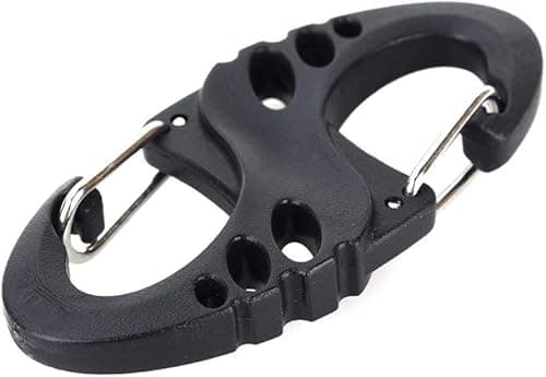 Image of Light Plasticity Plastic S-Clip fasteners Carabiner Snap Hooks,for Camping and Hiking 49.5mm x 23.5mm x 5mm, Pack of 12 Black