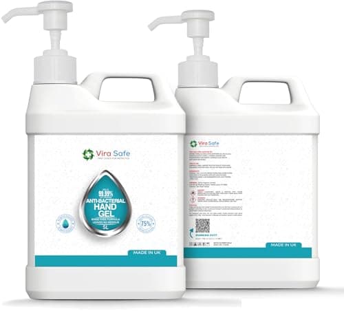Image of 5 Litre Hand Sanitiser Gel 70% Alcohol UK Brand 5000ml Vira Safe Sanitizer 5L HandGel