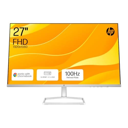 Image of HP Series 5 27” Monitor | FHD IPS Display | 100 Hz Refresh Rate | 99% sRGB | 300 Nits Brightness | 1500:1 Contrast Ratio | Adjustable Tilt | Works with Chromebook | 2 HDMI 1.4, 1 VGA | White | 527sw