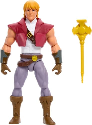 Image of Masters of the Universe Origins Action Figure 200X Cartoon Collection Prince Adam, 5.5 Inch 1980s MOTU TV Hero, Detailed Design & Scepter, JHJ99