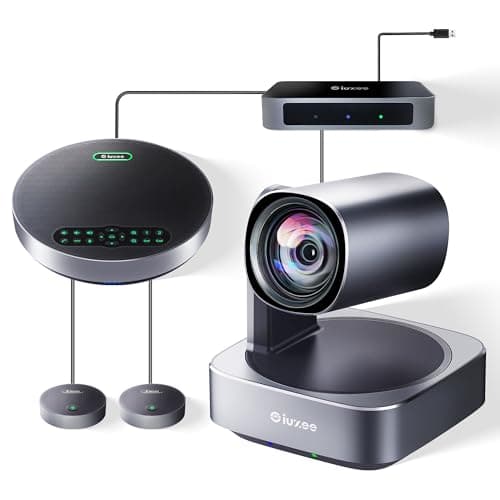 Image of iuZee Group 4K UHD 12X Video Conferencing Camera Microphone System with 12X Optical Zoom, Wide Angle Lens with Expansion Microphones, Easy Setup for Large Room