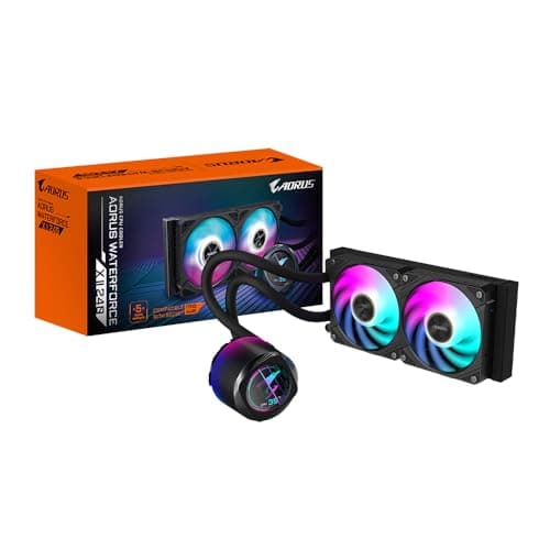 Image of GIGABYTE AORUS WATERFORCE X II 240 AIO Liquid CPU Cooler- 2x120mm ARGB Fans, full-color LCD, MAGNETIC interlocking mechanism, DAISY-CHAIN, Intel LGA 1851 and AMD AM5 Compatible, 6 Year Warranty