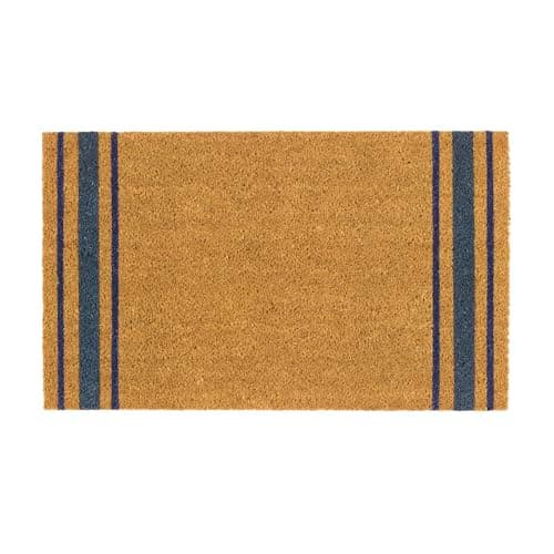 Image of My Mat Printed Coir Doormat, Perfect for Indoor and Outdoor Use, Large Welcome Mat for Front Door, Entryway and Patio (Navy Border Stripe)