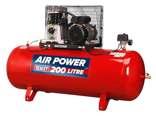 Image of Sealey Sac2203B Compressor 200Ltr Belt Drive 3Hp with Cast Cylinders