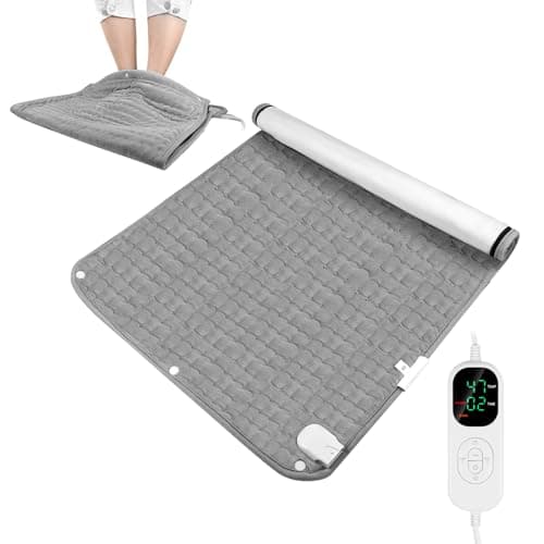 Image of Uplayteck Heating Pad - Electric Heat Pad & Foot Warmer 2-in-1 with 8 Heat Settings, 6 Auto-Off Timers, Fast Heating, Overheat Protection, Machine Washable, Gift for Women Men Mom Dad