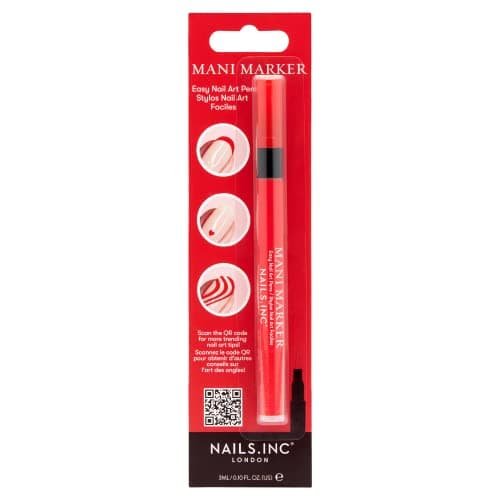 Image of Nails Inc Mani Marker, Red Nail Art Pen, DIY Manicure Design, Quick Drying, Easy To Use, Salon Quality, Fine Tip, 0.10 Fl Oz