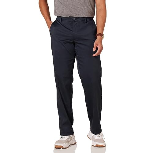 Image of Amazon Essentials Men's Classic-Fit Stretch Golf Trousers (Available in Big & Tall), Navy, 34W / 32L