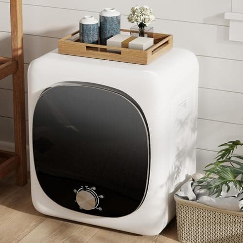 Image of HOMFME 4KG Vented Tumble Dryer, Mini Clothes Dryer with 5 Drying Modes, 180mins Timer, Stainless Steel Tub, Overheat Protection, 800W Compact Laundry Dyers for RV Apartment Dorm Home