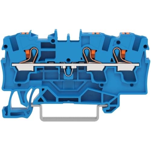 Image of WAGO 2204-1304 3-Conductor Through Terminal Block with Push Button 4 MM Blue