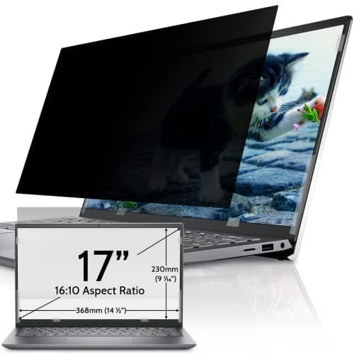 Image of IPROKKO 17 Inch Laptop Privacy Screen Filter with Anti Blue Light Glare for HP Dell Acer Lenovo ThinkPad Asus Latitude Pavilion - 16:10 Aspect Removable Monitor Shield