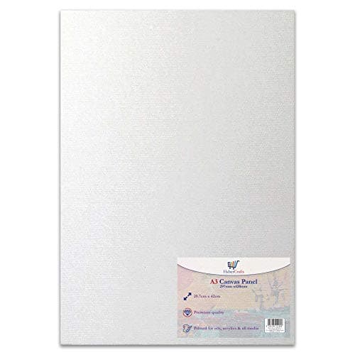 Image of A3 Canvas Panel Stretched Blank Canvas Board Primed Artist Boards 100% Cotton for Oil Paint Acrylic Painting Mixed Media Acid Free White Canvases Art Painting Panel (A3 Size - 297 x 420mm - 1 Board)