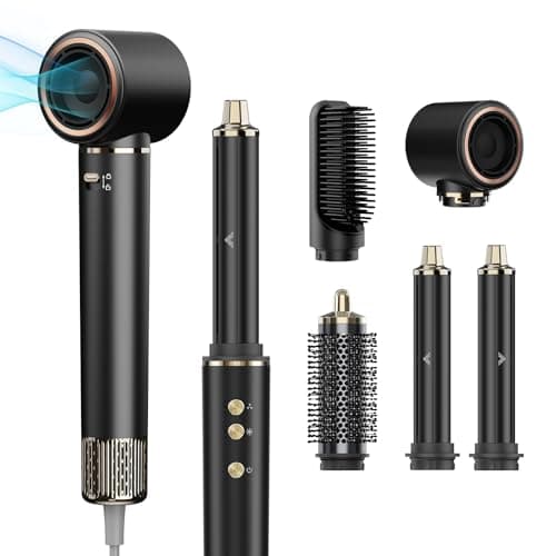 Image of 5 in 1 Hair Styler Pro Air-Styler with Magic Styler Attachments | 110,000 RPM Motor + 100x/Sec NTC Protection | Salon-Perfect Curls for All Hair Types | Lightweight Hair