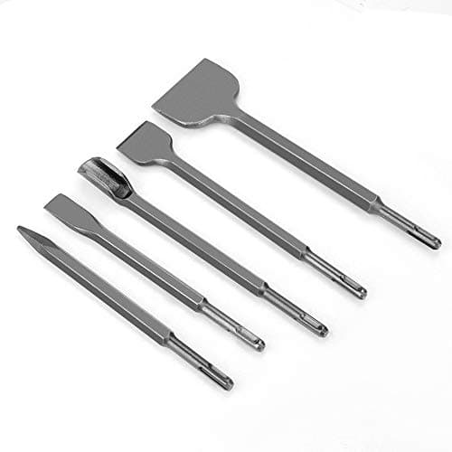 Image of Ejoyous 5-Piece SDS Plus Chisel Set, Alloy Steel Chisels for Hammer Drills, Includes Pointed, Groove and Flat Chisels