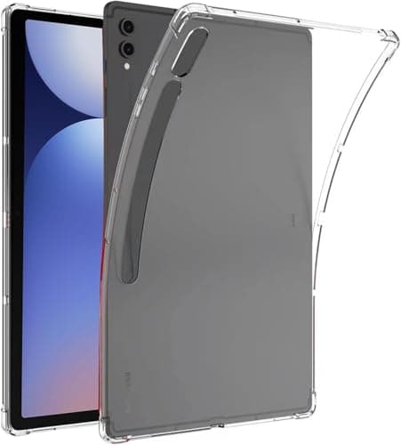 Image of World biz Clear Case for Samsung Galaxy Tab S10 Plus/Tab S9 Plus 12.4-Inch, Flexible Transparent Soft Bumper TPU Reinforced Corner, Shockproof Cover for Tab S10+/S9+ - Clear