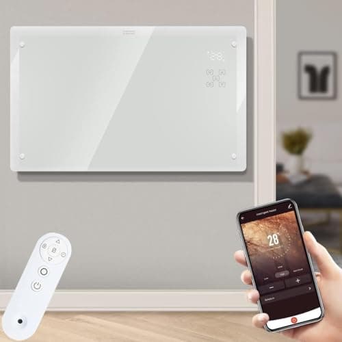 Image of Electric Heater, 2000W Wifi Heater with 3 Heat Settings Modes, Child-lock and 24H timer and Free App-Smart Life, Adjustable Smart Panel Heating Wall Mounted and Free Standing