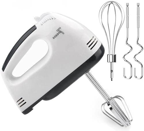 Image of Hand Mixer, 7 Speed Electric Cake Whisk Food Mixer Self-Control/Turbo Boost with 5 Stainless Steel Accessory Food Beater for Cake Bread
