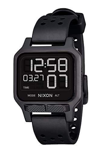 Image of NIXON Heat A1320 - All Black - 100M Water Resistant Men's Ultra Thin Digital Sport Watch (38mm Watch Face, 20mm PU/Rubber/Silicone Band)