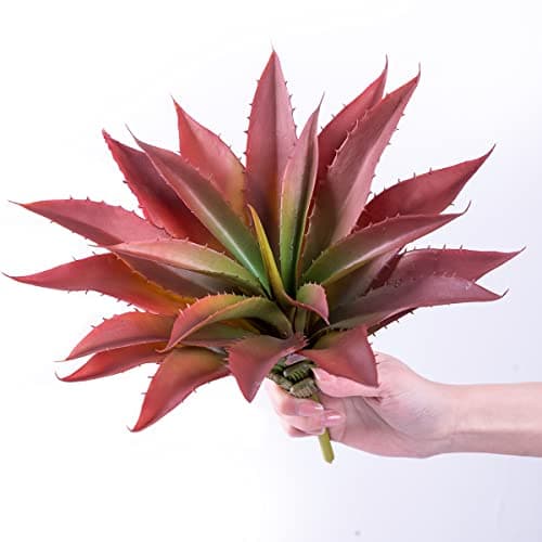 Image of Veryhome Succulents Plants Artificial Aloe Plant, 12.5Inch Large Faux Succulents Unpotted, Premium Crafting DIY Greenery Decor for Indoor & Outdoor(Red)
