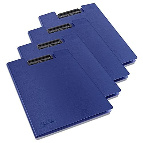 Image of Rapesco 1698 Germ-Savvy Antibacterial, A4 Foldover Clipboard, Blue, Pack of 4