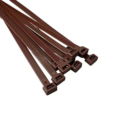 Image of On1shelf® Cable Ties, 650mm x 12.0mm, 25.6" Premium Tie Wraps, Strong and Long Nylon Zip Tie (10, Brown)