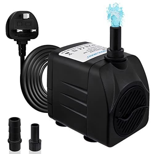 Image of Awroutdoor Submersible Water Pump, Ultra Quiet Water Feature Pump(16W,800L/H), with 4 Strong Suction Cups, Adjustable Water Volume(8 mm/13 mm), Water Pump for Aquarium, Fish Tank, Pond, Hydroponics