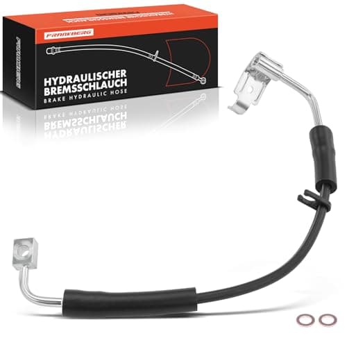 Image of Frankberg Brake Hose Brake Hydraulic Hose Front Axle Left Passenger Side Compatible with Wrangler III JK 2.8L 3.6L 3.8L 2007-2017 Wrangler IV JL 3.6L 2017-2022 Replace# 52060045AE
