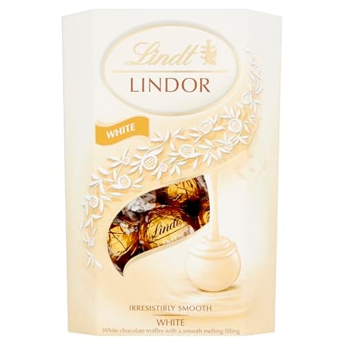 Image of Lindt Lindor White Chocolate Truffles – 200g Box (Approx. 16 Balls) – Smooth Filling – Gift, Birthday, Congratulations Treat