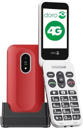 Image of Doro Leva L20 4G Flip Big Button 128MB SIM-Free Unlocked Mobile Phone Red/Wht