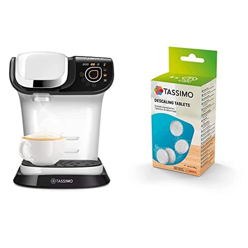 Image of Tassimo by Bosch My Way 2 TAS6504GB Coffee Machine, 1500 Watt, 1.3 Litre, White with TCZ6008 Descaling Tablets - 8 Tablets