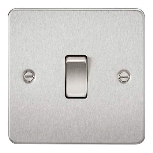 Image of Knightsbridge FP2000BC Flat Plate 2 Way Switch, Brushed Chrome, 10AX, 1G