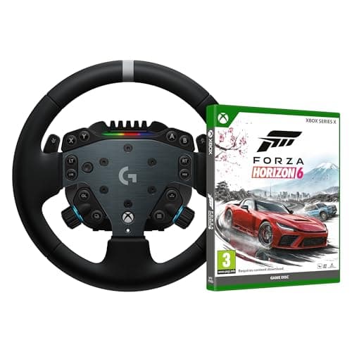 Image of Logitech G RS50 System, 3-Piece Sim Racing Steering Wheel Setup + Forza Horizon 6 (Disc) for Xbox Series X - Black