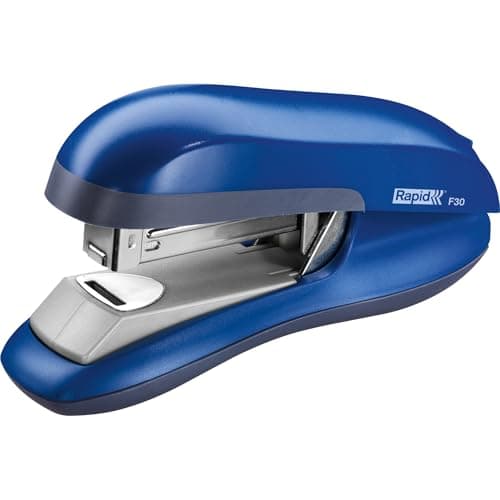 Image of Rapid F30 Fashion Half Strip Stapler, 30 Sheet Capacity, Flat Clinch Stapling, Ergonomic Design, Blue, 23256501