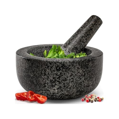 Image of Pestle and Mortar Set – Premium Solid Natural Stone, Essential for Kitchen Essentials & Culinary Creations – Durable and Elegant Design by Zuvo