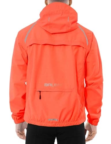 Image of baleaf Waterproof Jacket Mens Cycling Jackets Reflective Running Outdoor Rain Coats Lightweight for Men Walking Hiking Packable Red 3XL