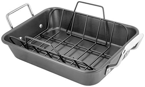 Image of Stellar Non-Stick Roaster with Rack, 37cm x 23cm x 8cm, Carbon Steel, Oven Safe, Dishwasher Safe