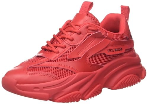 Image of Steve Madden Women's Possession Sneaker, Red, 5 UK