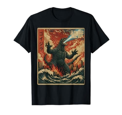 Image of Kaiju Monster Japanese Anime Vangogh Painting Art Graphic T-Shirt