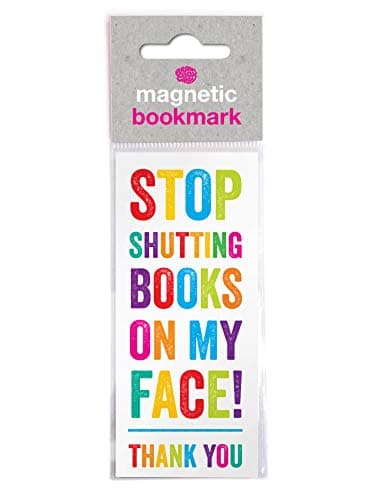 Image of Brainbox Candy - Funny 'Shut On My Face' Magnetic Bookmark - Little Birthday Present for Him Her - Friends Book Lovers - Bookworms - Stocking Fillers